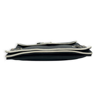 Papier Triple XS Black Crossbody Bag in Calfskin, Brass hardware