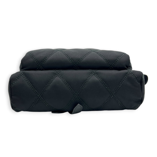 Re-Nylon Crossbody Bag Nero in Re-Nylon, Silver hardware