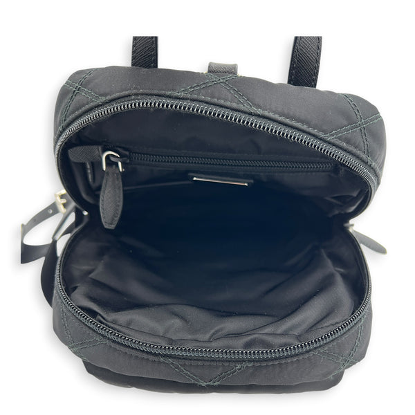 Re-Nylon Crossbody Bag Nero in Re-Nylon, Silver hardware