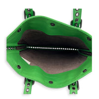 Intrecciato Esperanza Green Tote Bag in Intrecciato Leather, Gunmetal hardware