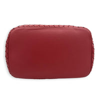 Intrecciato 2 Way Pink Top Handle Bag in Intrecciato Leather, Gunmetal hardware