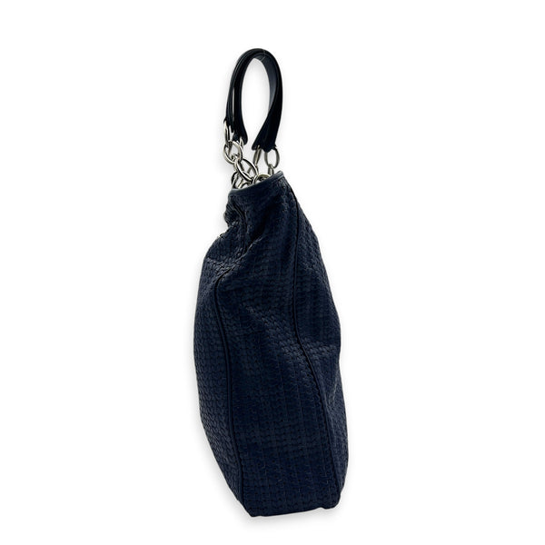 Soft Tote Blue Tote Bag in Lambskin, Silver hardware