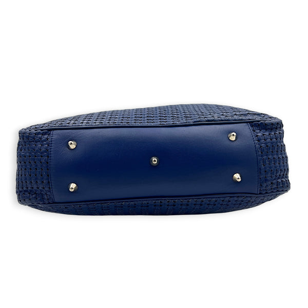 Soft Tote Blue Tote Bag in Lambskin, Silver hardware