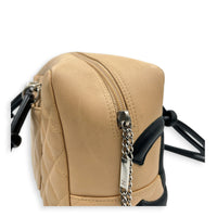 Cambon Shoulder Bag Beige in Lambskin, Silver hardware