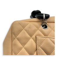 Cambon Shoulder Bag Beige in Lambskin, Silver hardware