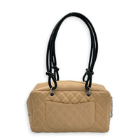 Cambon Shoulder Bag Beige in Lambskin, Silver hardware