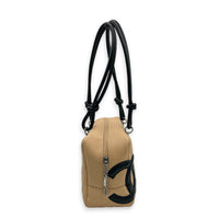 Cambon Shoulder Bag Beige in Lambskin, Silver hardware