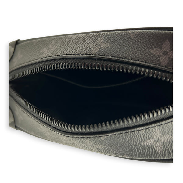 Soft Trunk Black Shoulder Bag in Monogram Coated Canvas, Gunmetal hardware