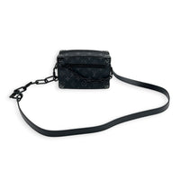 Soft Trunk Black Shoulder Bag in Monogram Coated Canvas, Gunmetal hardware
