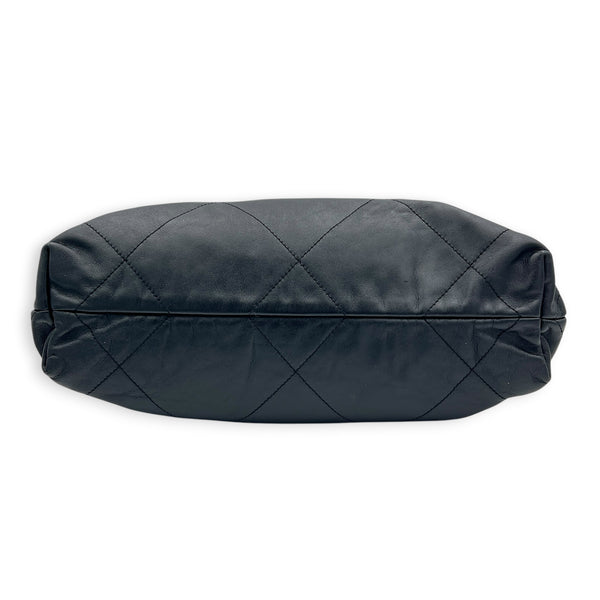 22 Tote Small Black Shoulder Bag in Calfskin, Gold hardware