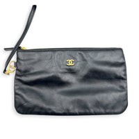 22 Tote Small Black Shoulder Bag in Calfskin, Gold hardware