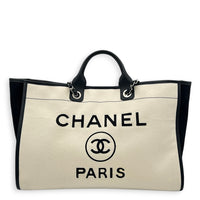 Deauville Large White Top Handle Bag in Felt, Silver hardware