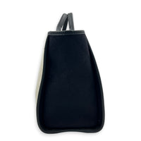 Deauville Large White Top Handle Bag in Felt, Silver hardware