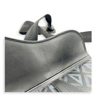 Saddle Crossbody Bag Black in Coated Canvas, Silver hardware