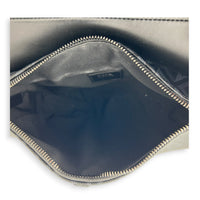 Saddle Crossbody Bag Black in Coated Canvas, Silver hardware