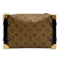 x Sun Yitian Side Trunk MM Brown Top Handle Bag in Monogram Coated Canvas, Gold hardware