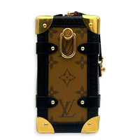 x Sun Yitian Side Trunk MM Brown Top Handle Bag in Monogram Coated Canvas, Gold hardware