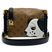 x Sun Yitian Side Trunk MM Brown Top Handle Bag in Monogram Coated Canvas, Gold hardware