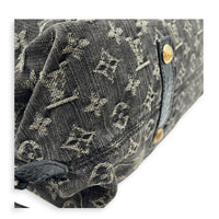 Cabby Shoulder Bag GM Black in Denim, Gold hardware