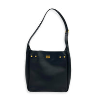 Bel Air Shoulder Bag Small Black in Calfskin, Gold hardware