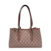 Emblem Tote Bag Pink in Coated Canvas, Gold hardware