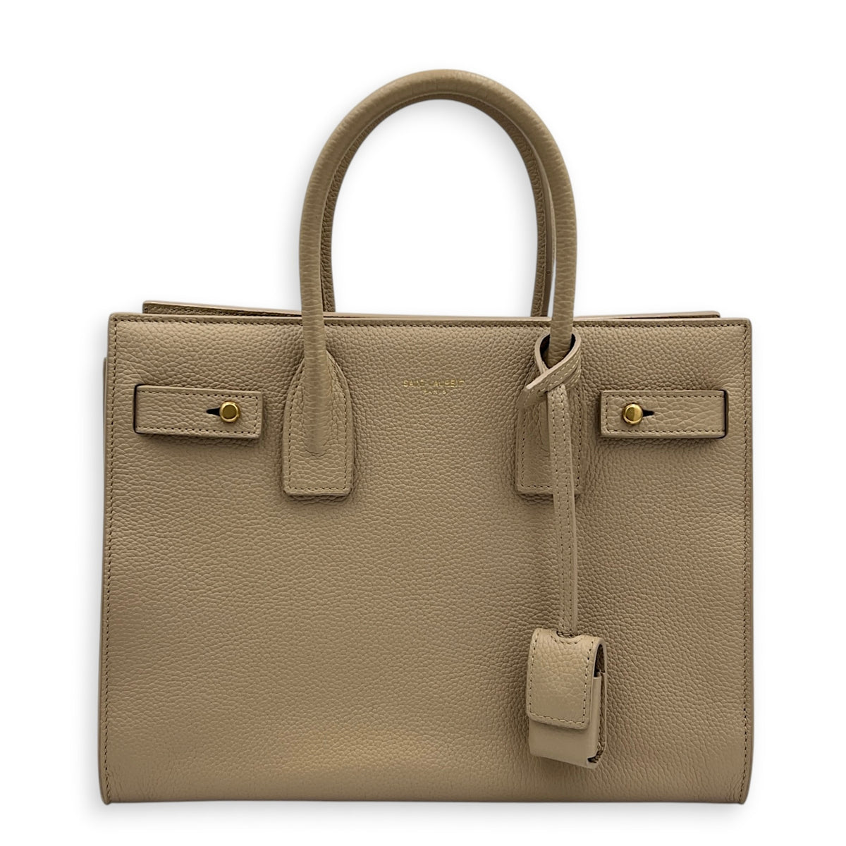 Sac de Jour Top Handle Bag Baby Beige in Calfskin, Gold hardware