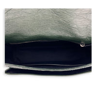 Niki Shoulder Bag Medium Green in Distressed Leather, Monochrome hardware