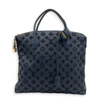 Addiction Lockit Vertical MM Blue Tote Bag in Rubber, Gold hardware