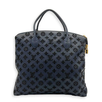 Addiction Lockit Vertical MM Blue Tote Bag in Rubber, Gold hardware