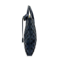 Addiction Lockit Vertical MM Blue Tote Bag in Rubber, Gold hardware