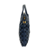 Addiction Lockit Vertical MM Blue Tote Bag in Rubber, Gold hardware
