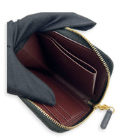 2.55 Wallet Zipped Black in Distressed Leather, Gold hardware