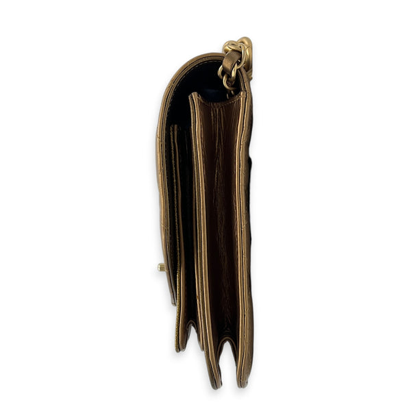 CC Seasonal Flap Gold Shoulder Bag in Calfskin, Gold hardware