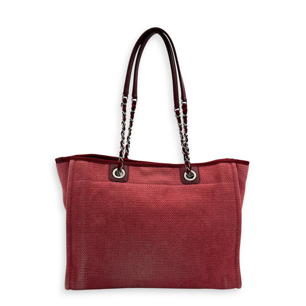 Deauville Tote Bag Large Pink in Canvas, Silver hardware