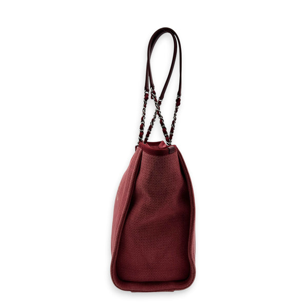 Deauville Tote Bag Large Pink in Canvas, Silver hardware