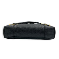 City Shoulder Bag Noir in Distressed Leather, Gold hardware