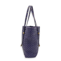 Intrecciato Tote Bag Purple in Intrecciato Leather, Gold hardware