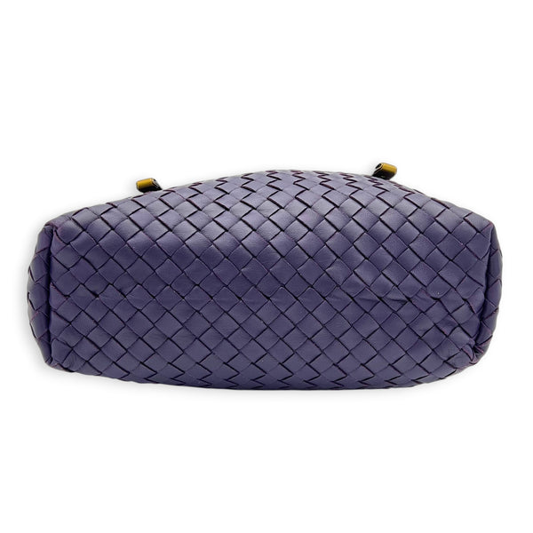 Intrecciato Tote Bag Purple in Intrecciato Leather, Gold hardware