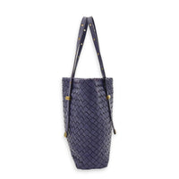 Intrecciato Tote Bag Purple in Intrecciato Leather, Gold hardware