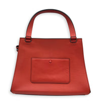 Edge  Top Handle Bag Large Red in Calfskin, Silver hardware