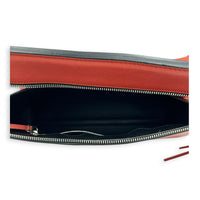 Edge  Top Handle Bag Large Red in Calfskin, Silver hardware