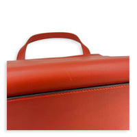 Edge  Top Handle Bag Large Red in Calfskin, Silver hardware