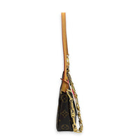 X Murakami Pochette Accessories Brown Clutch in Monogram Coated Canvas, Gold hardware