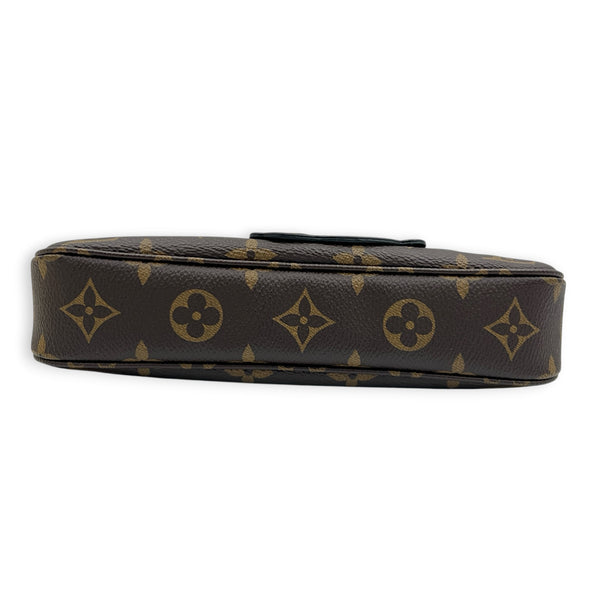 X Murakami Pochette Accessories Brown Clutch in Monogram Coated Canvas, Gold hardware