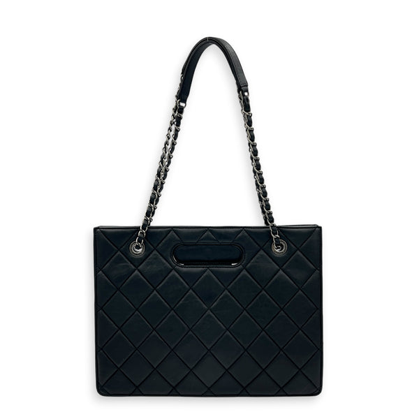 2.55 Black Tote Bag in Calfskin, Ruthenium hardware