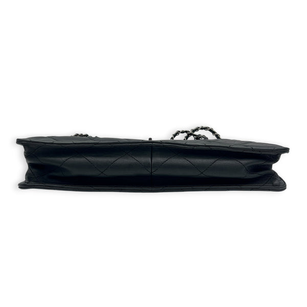 2.55 Black Tote Bag in Calfskin, Ruthenium hardware