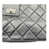 2.55 Black Tote Bag in Calfskin, Ruthenium hardware