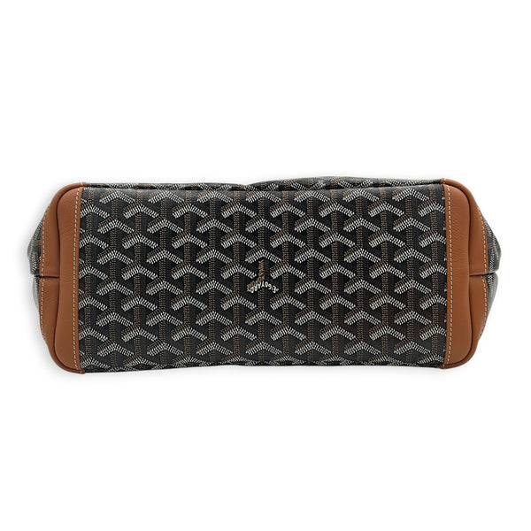 Artois Tote Bag PM Brown in Coated Canvas, Silver hardware