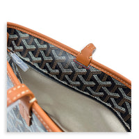 Artois Tote Bag PM Brown in Coated Canvas, Silver hardware