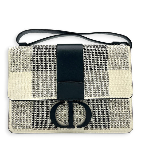 30 Montaigne Shoulder Bag Black in Calfskin, Monochrome hardware